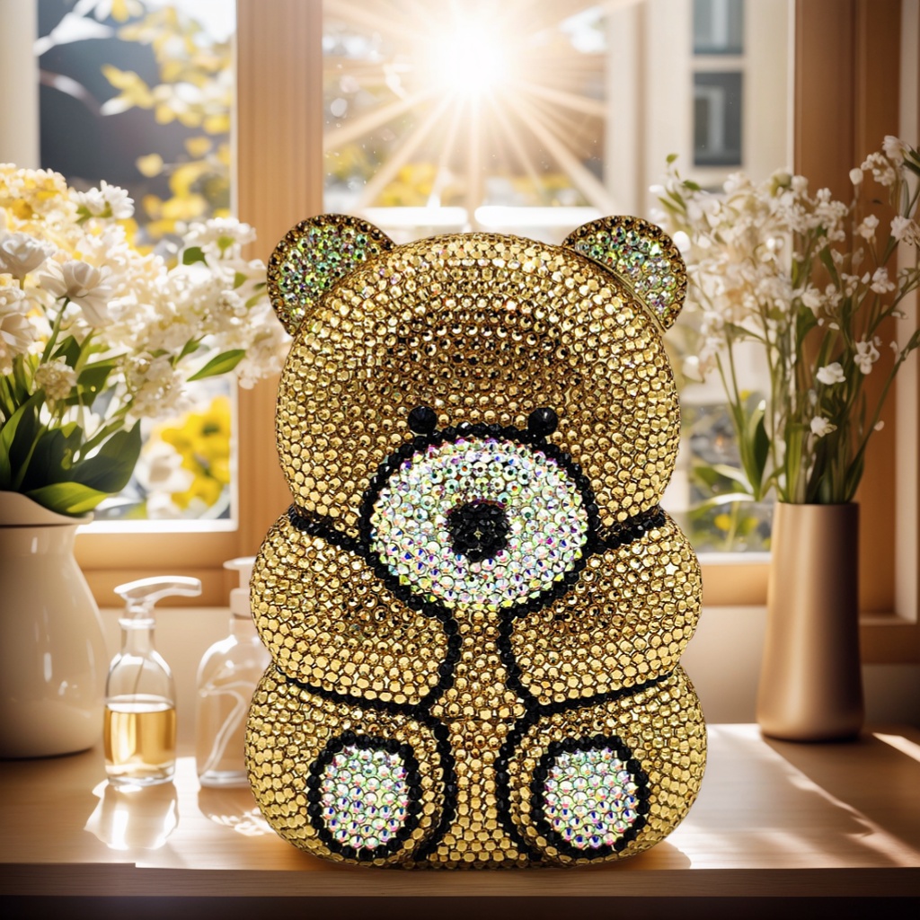 Luxury Bags Cute - Niedliche Bären-Strass-Abendtasche für Damen, Luxuriöse Kristall-Clutch,