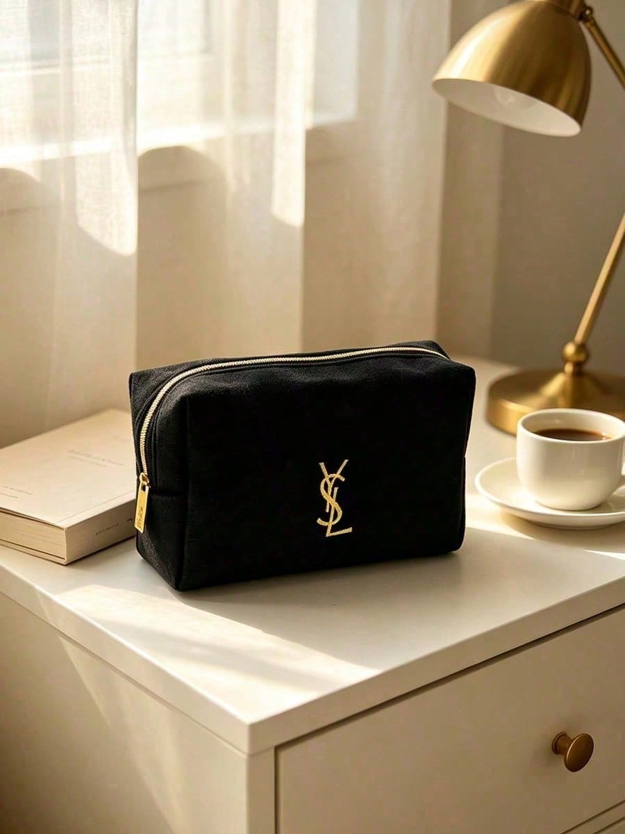 Women Luxury Bags Ysl - YSL Schwarze Kosmetiktasche mit großem Fassungsvermögen,