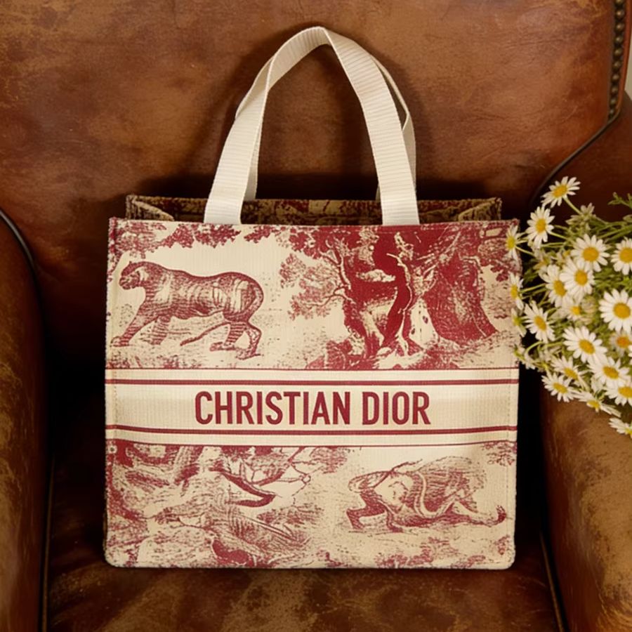 Luxury Bags Dior - Christian Dior Dior's Tasche, rote Canvas-Tragetasche