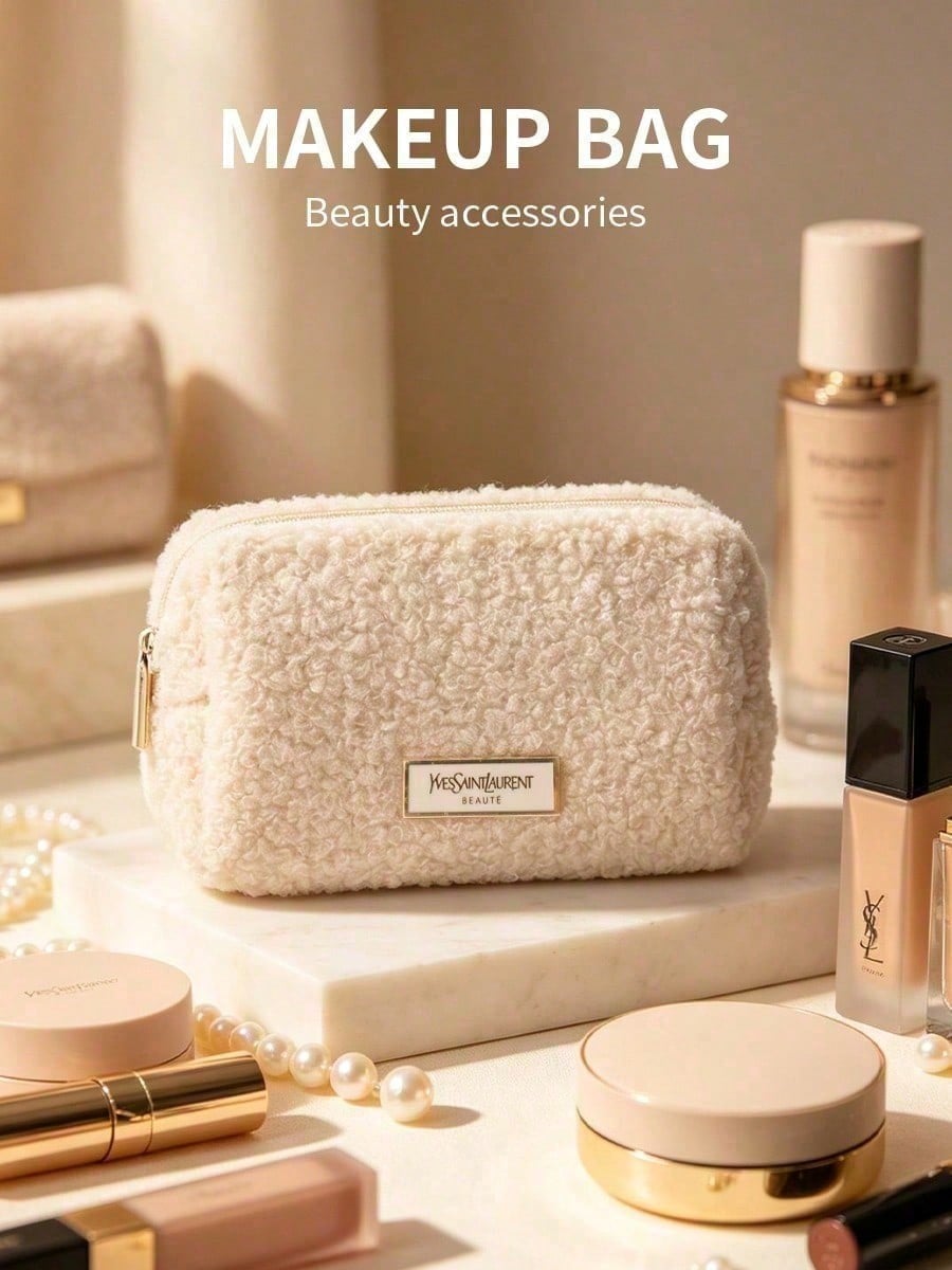 YSL Off-White Teddy-Plüsch-Kos – Women Luxury Bags Ysl Bewertung und Preis
